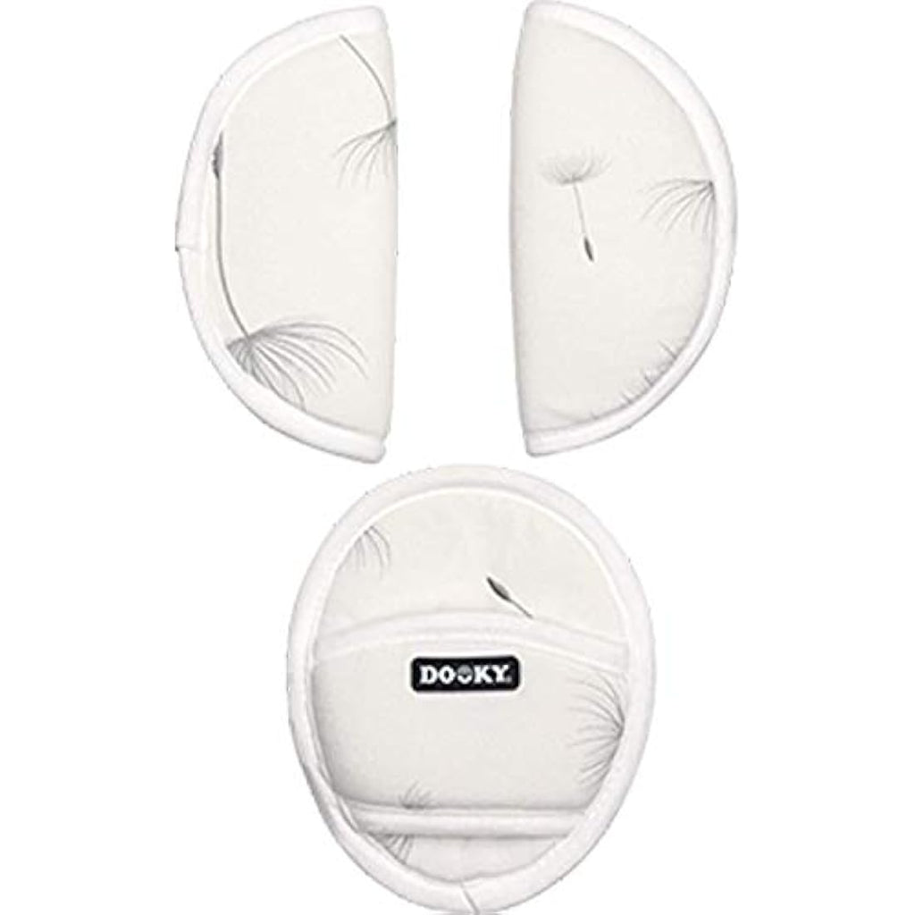 Dooky Universal Car Seat Belt Pads – 3-Piece Harness Strap Set, Dandelion