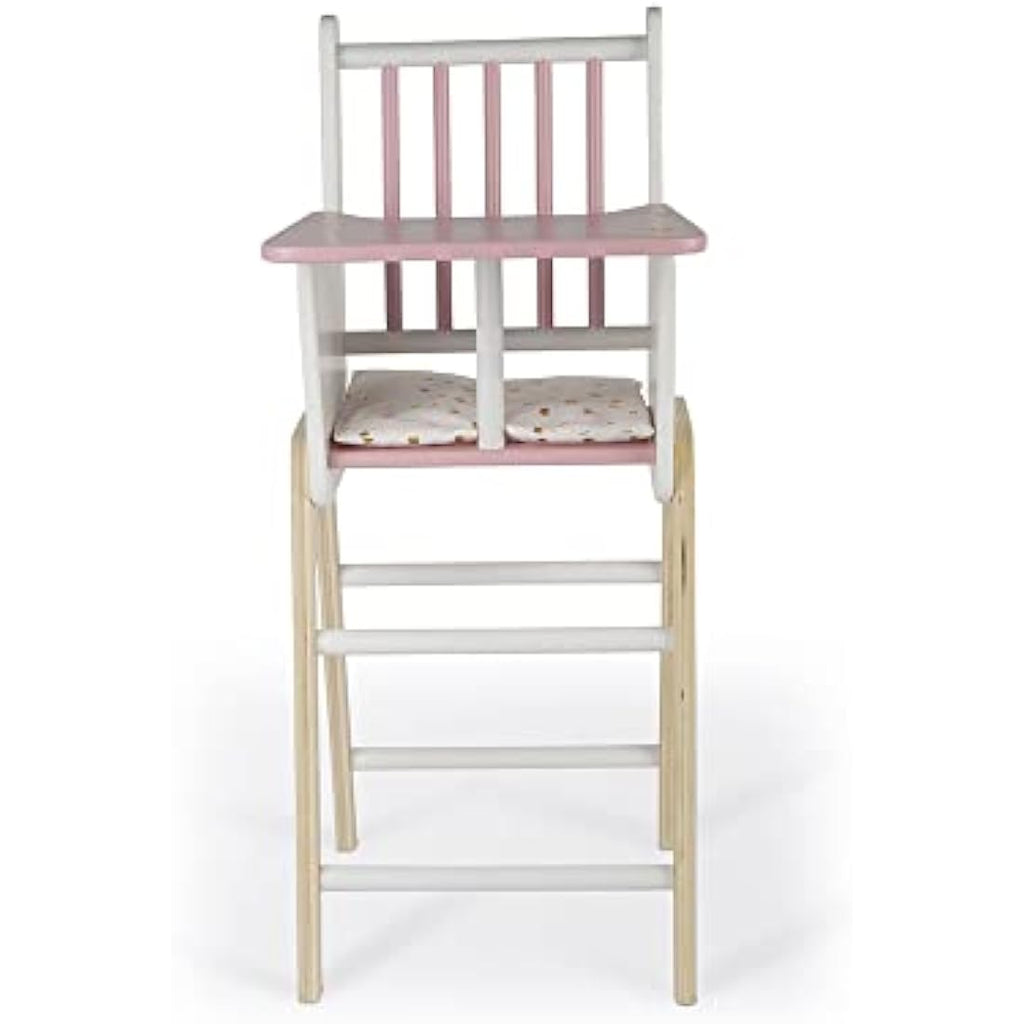 Janod Candy Chic Wooden Doll High Chair with Cushion for 16.5" Dolls