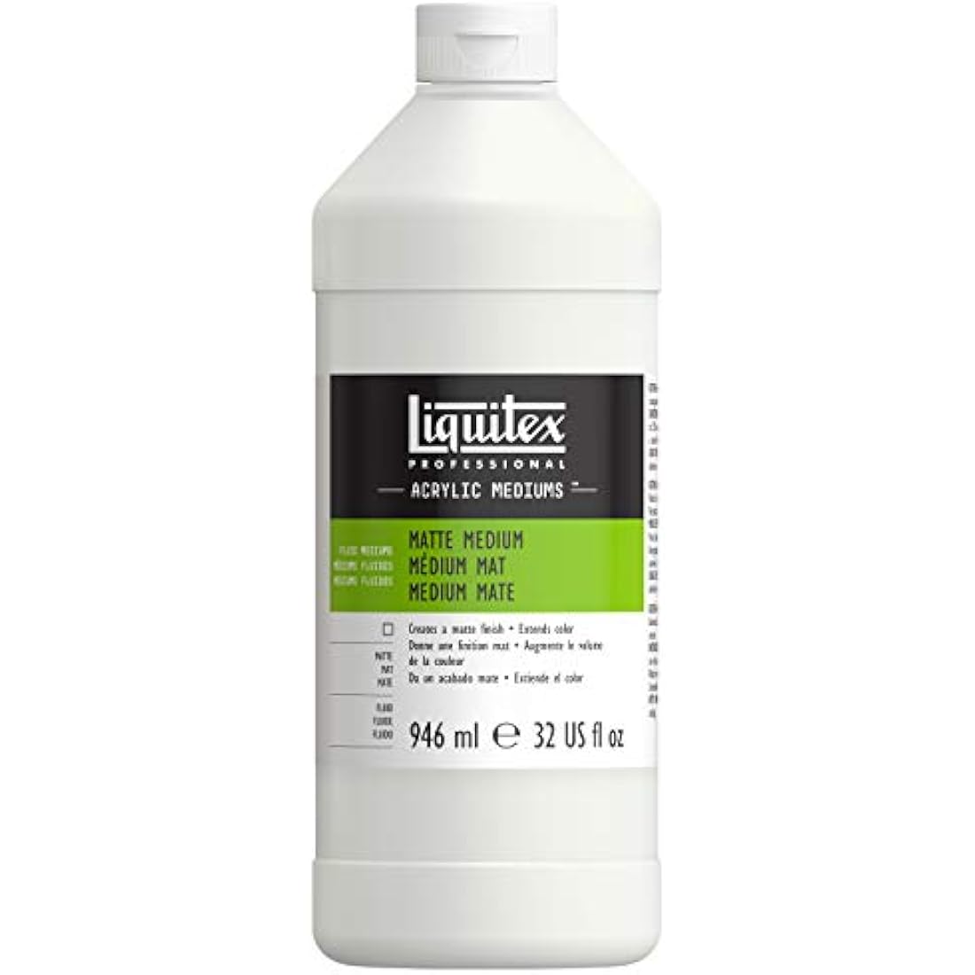 Liquitex Professional Matte Fluid Medium – White Acrylic Finish, 946ml