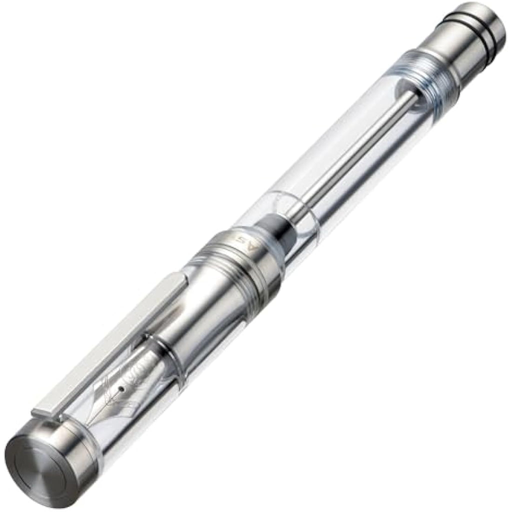 Asvine V200 Titanium Vacuum Fountain Pen | Bock Broad Nib Acrylic