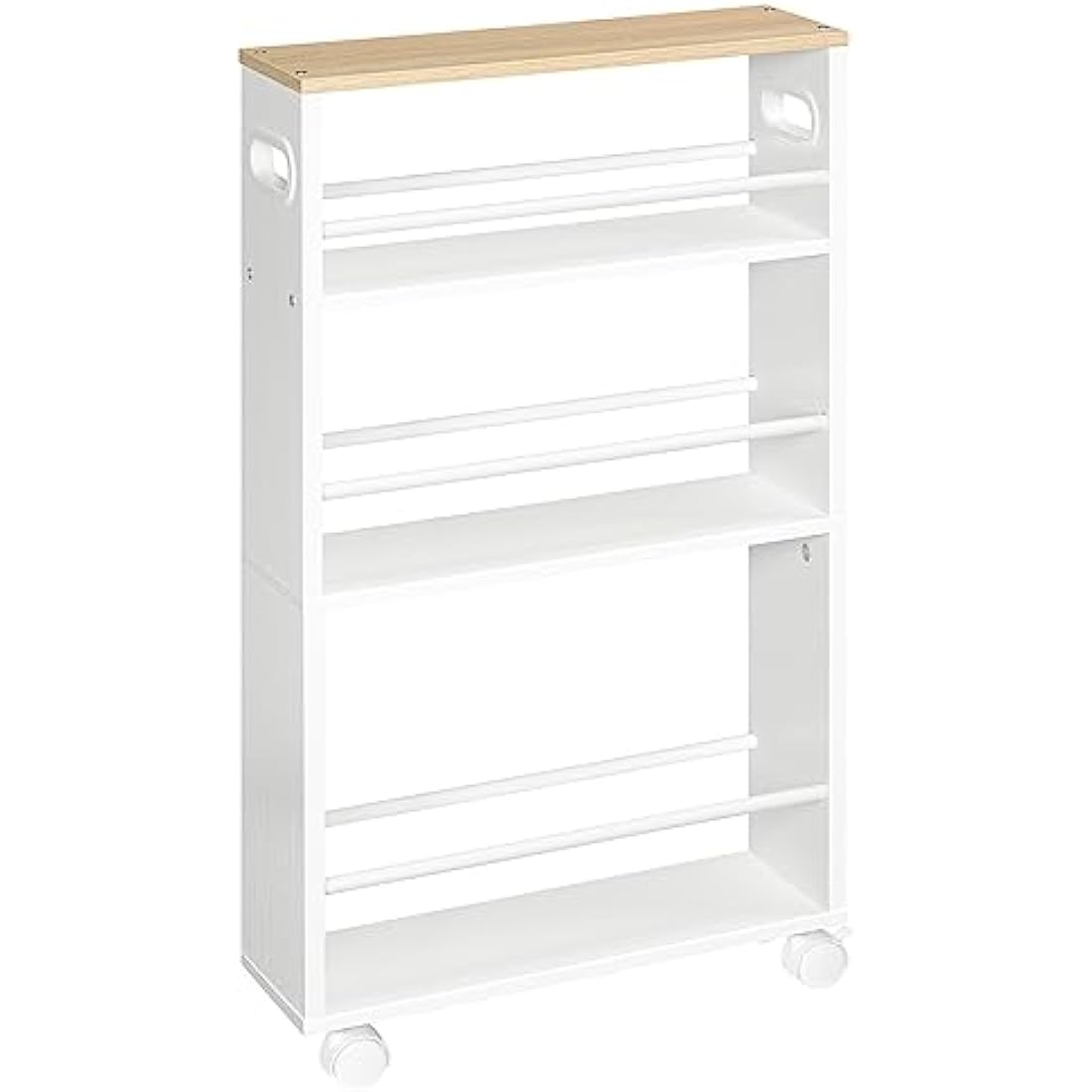HOOBRO 4-Tier Slim Storage Trolley – Narrow Rolling Kitchen Utility Cart