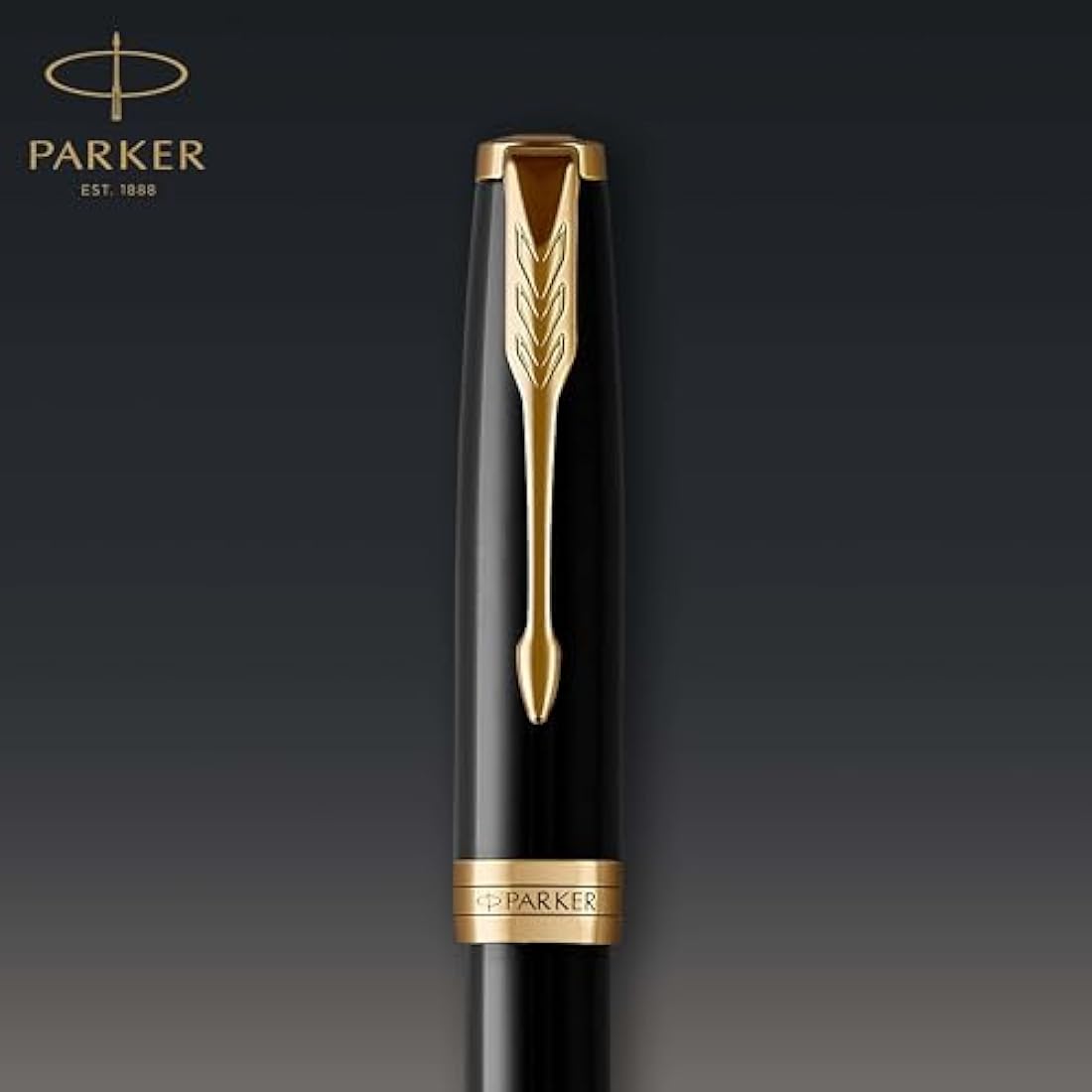 Parker Sonnet Fountain Pen – Black Lacquer with Gold Trim, Fine Nib