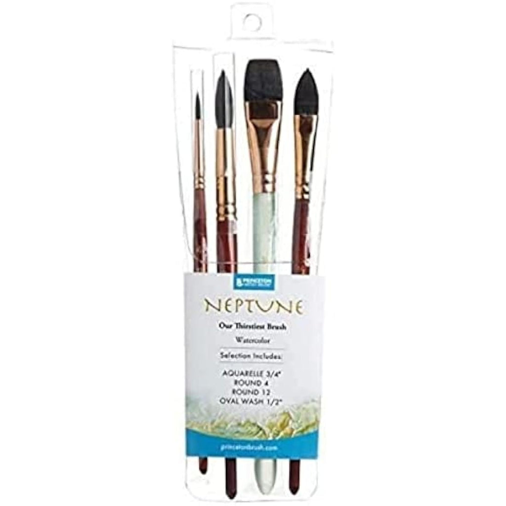 Princeton Neptune Synthetic Watercolor Brush Set - Professional 4pc Kit