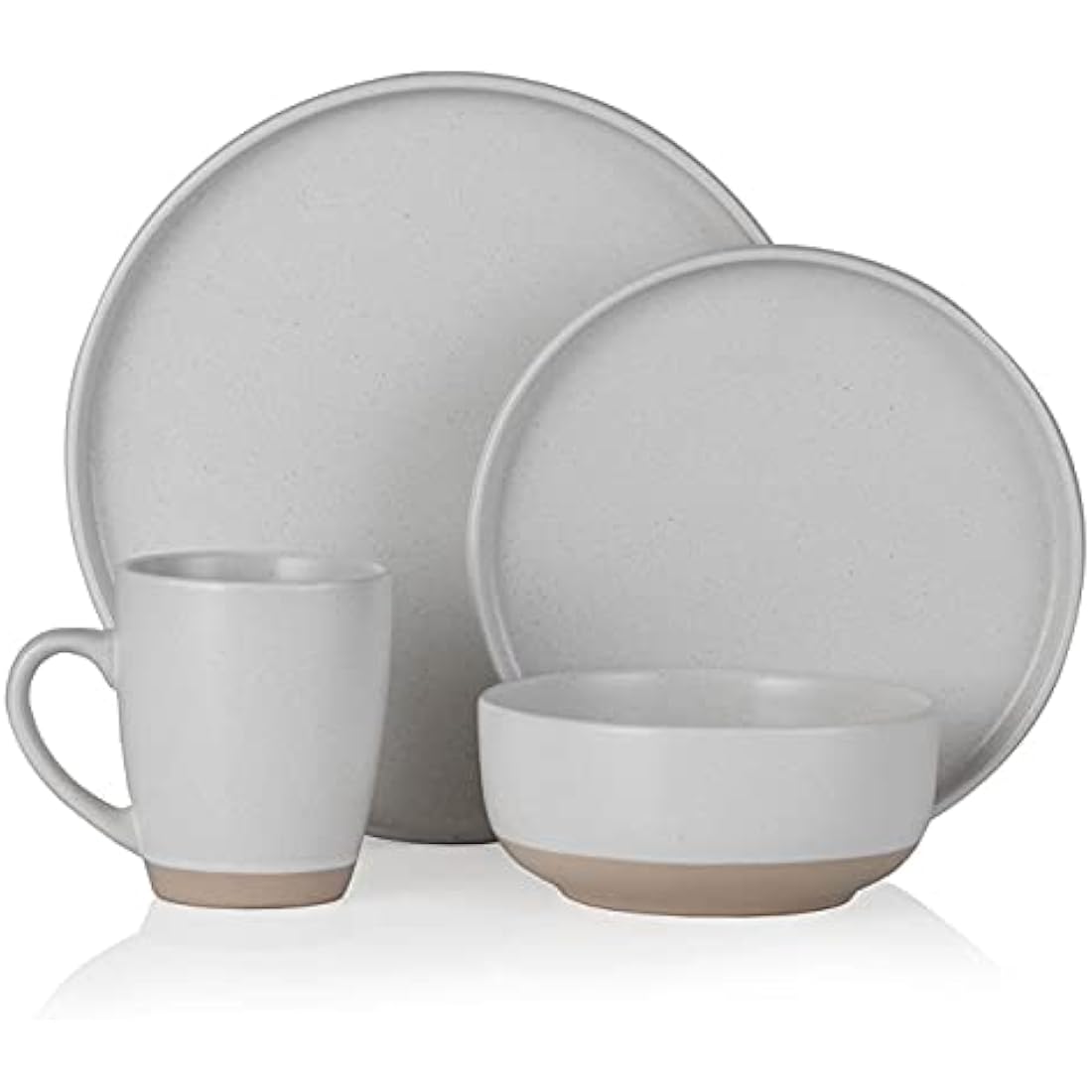 Barbary & Oak Avena 16 Piece Stoneware Dinnerware Set | Linen White