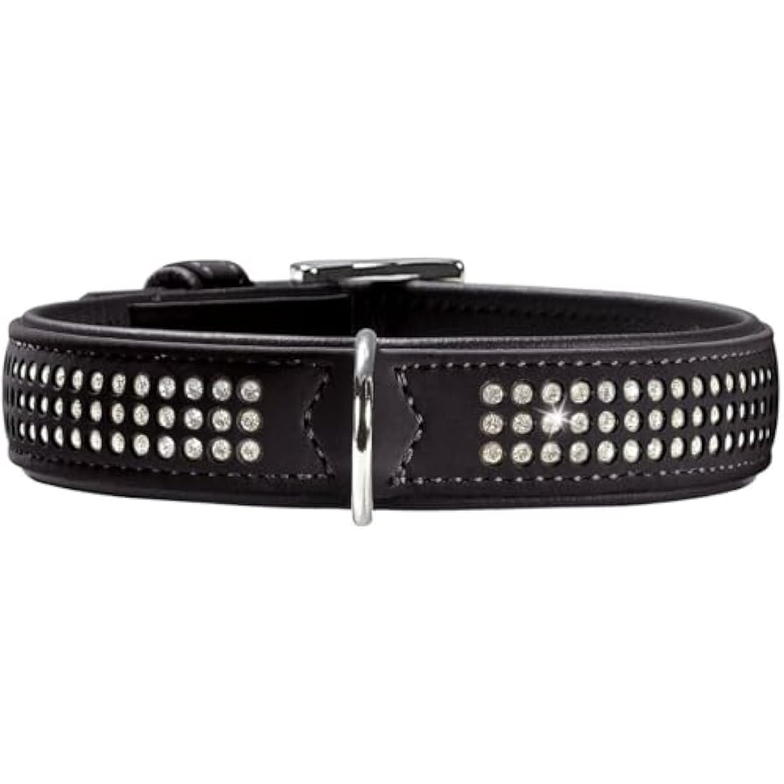 Hunter Softie Deluxe Leather Dog Collar with Swarovski Elements – Black