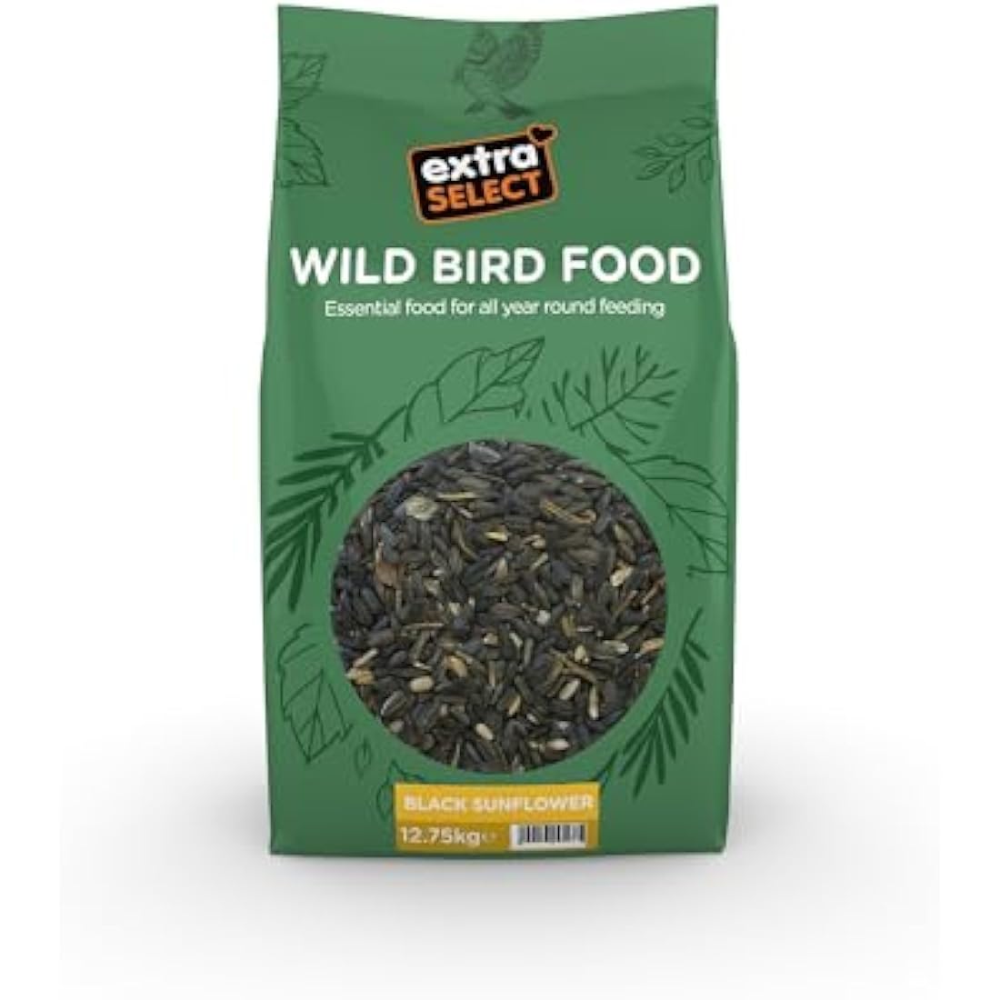 Extra Select Black Sunflower Seed Wild Bird Food - Bulk 12.75kg Bag