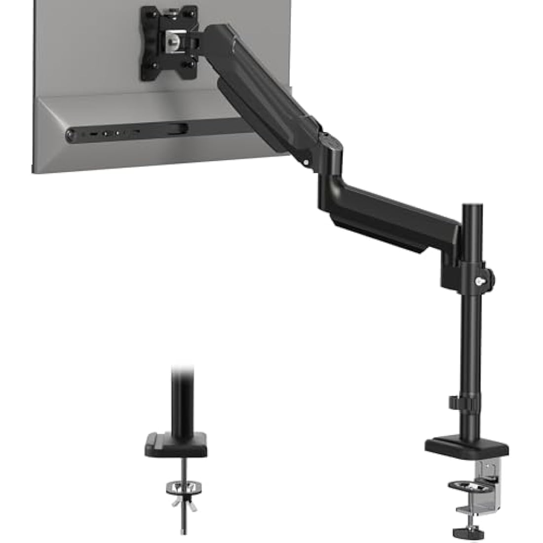 BONTEC Single Monitor Arm | Gas Spring Desk Mount for 13-32 Inch Screens