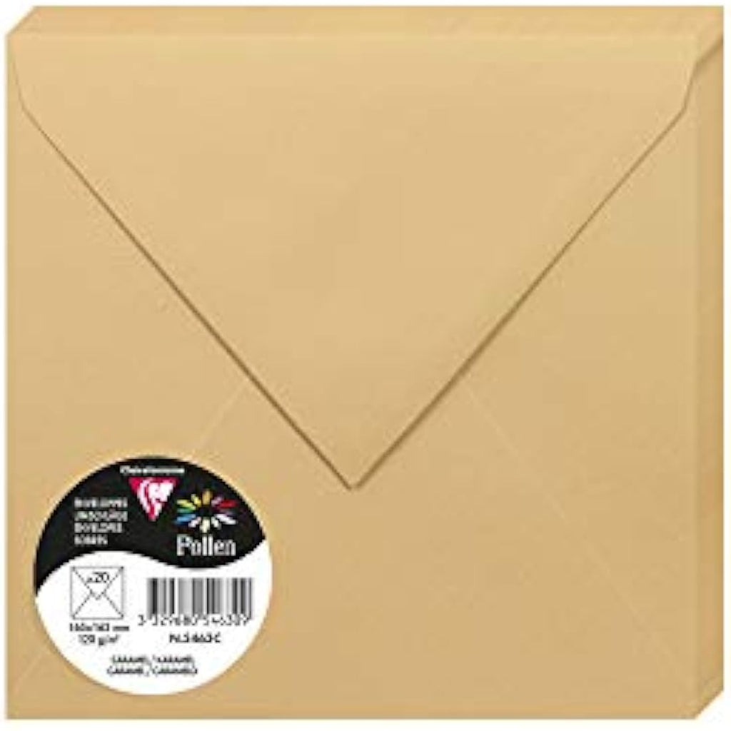 Clairefontaine Pollen Square Envelopes – Caramel 165mm (Pack of 20)