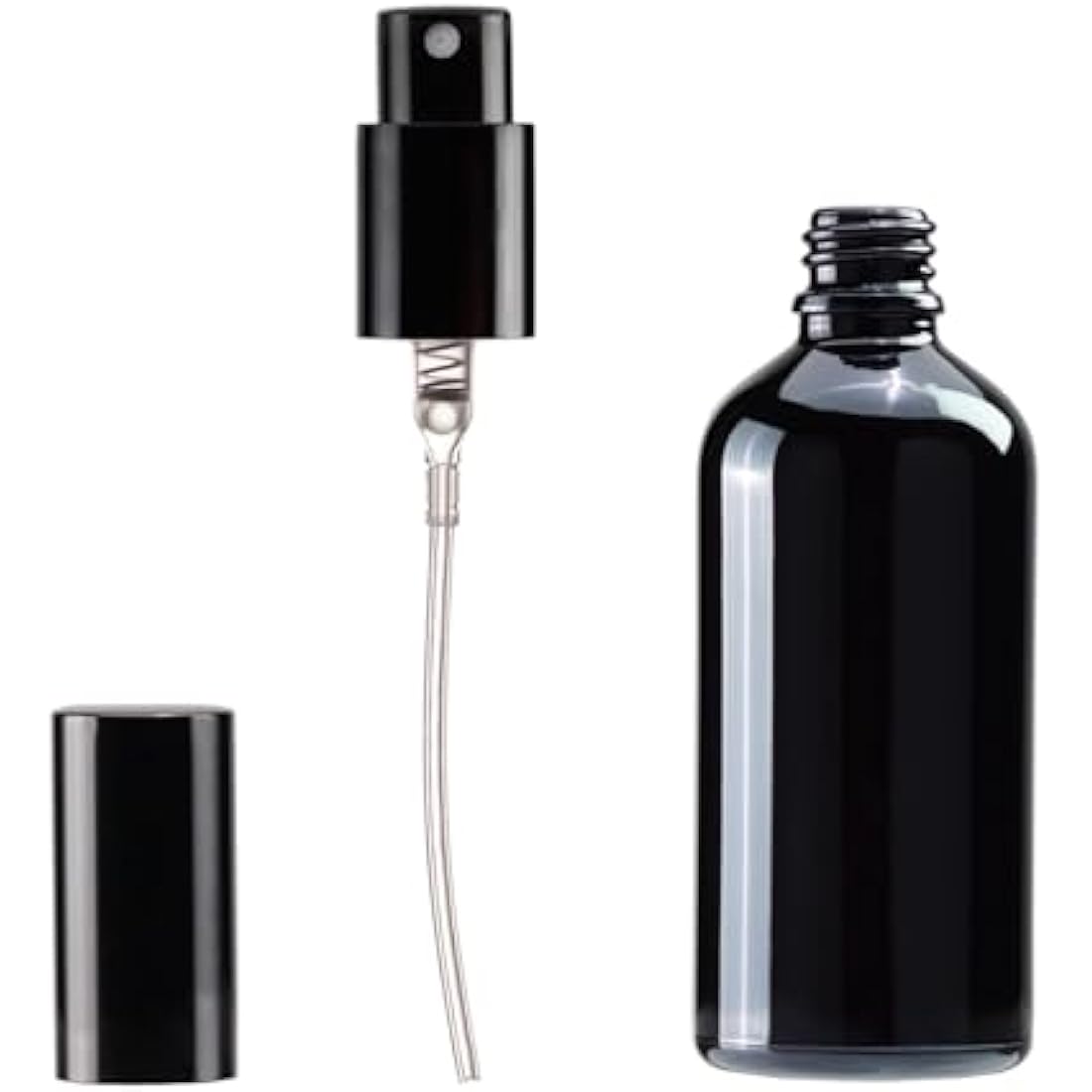 Jolof Store Black Glass Spray Bottles - 100ml Fine Mist for Oils - 4 Pcs