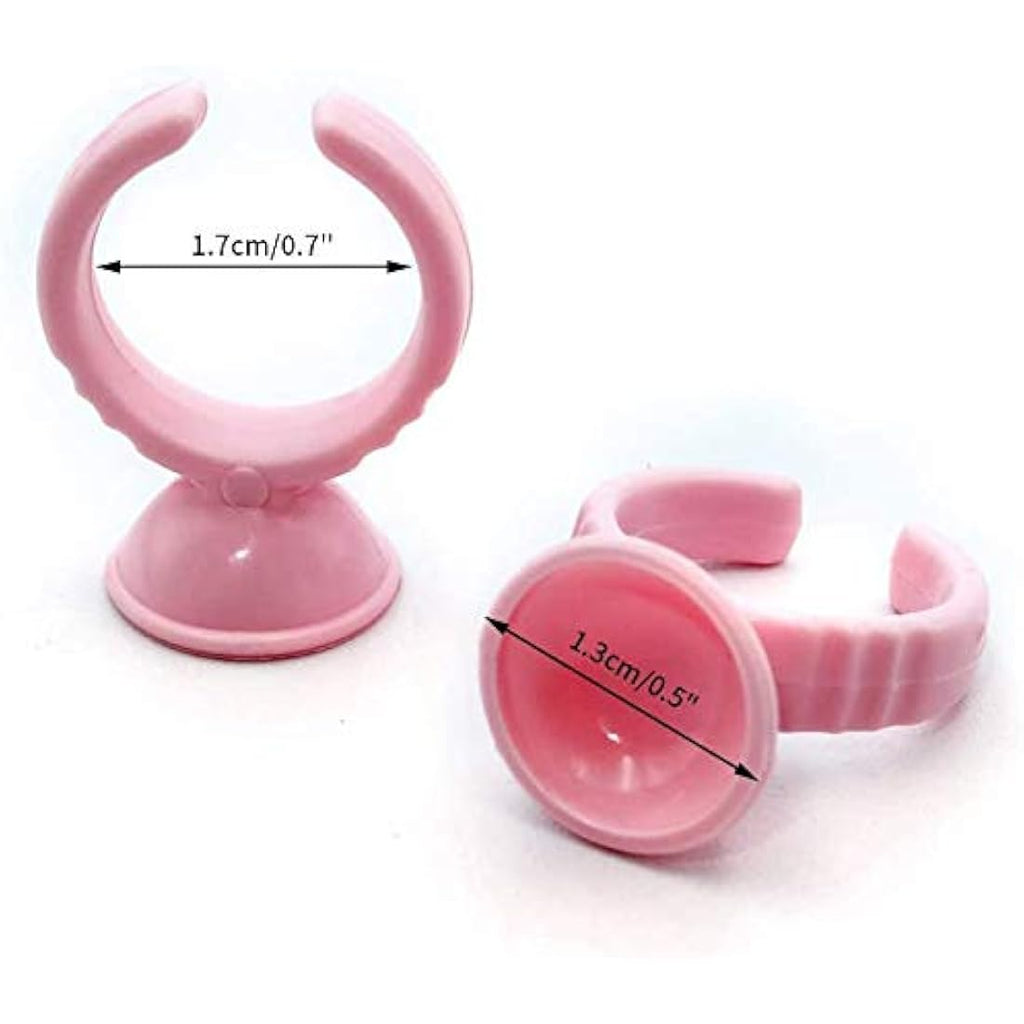Lash Extension Glue Rings – 100PCS Pink Disposable Cups