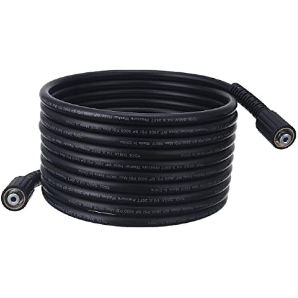 Tool Daily Pressure Washer Hose | 25 FT x 1/4 Inch | 3600 PSI M22 14mm