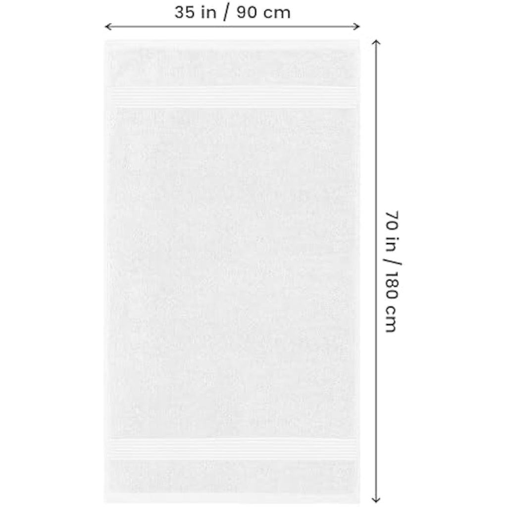 Jumbo Bath Sheet 2 Pack – 100% Cotton White (90 x 180 cm)
