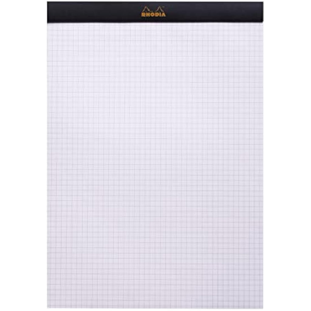 Rhodia N°18 Stapled Notepad – A4 Black 5x5 Grid 80g Paper – Pack of 5
