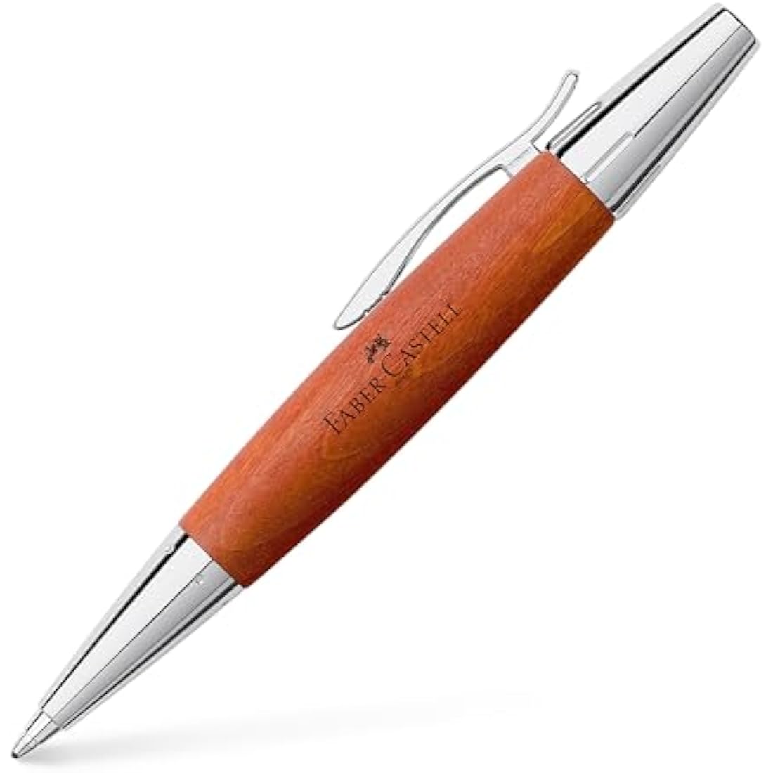 E-Motion Ballpoint Pen – Brown Pear Wood and Chrome Finish