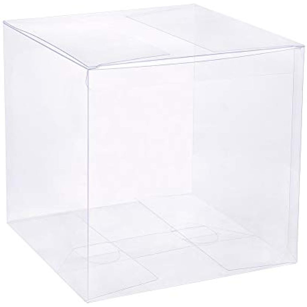 BENECREAT 10PCS Clear PVC Gift Boxes | 14x14x14cm Square Wedding Favors