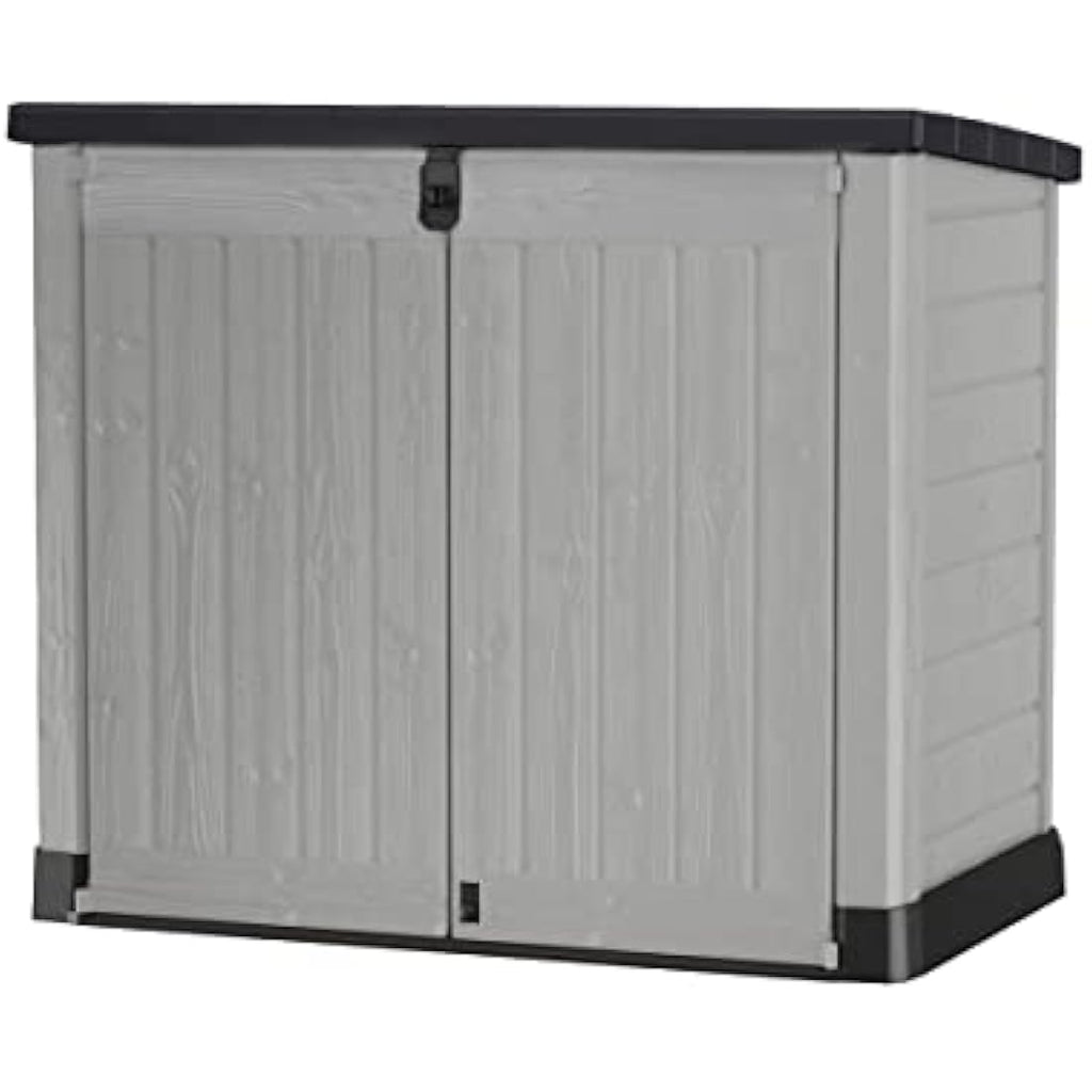 Keter Store It Out Pro Grey Outdoor Garden Storage Shed for 2 Bins