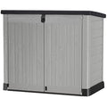 Keter Store It Out Pro Grey Outdoor Garden Storage Shed for 2 Bins