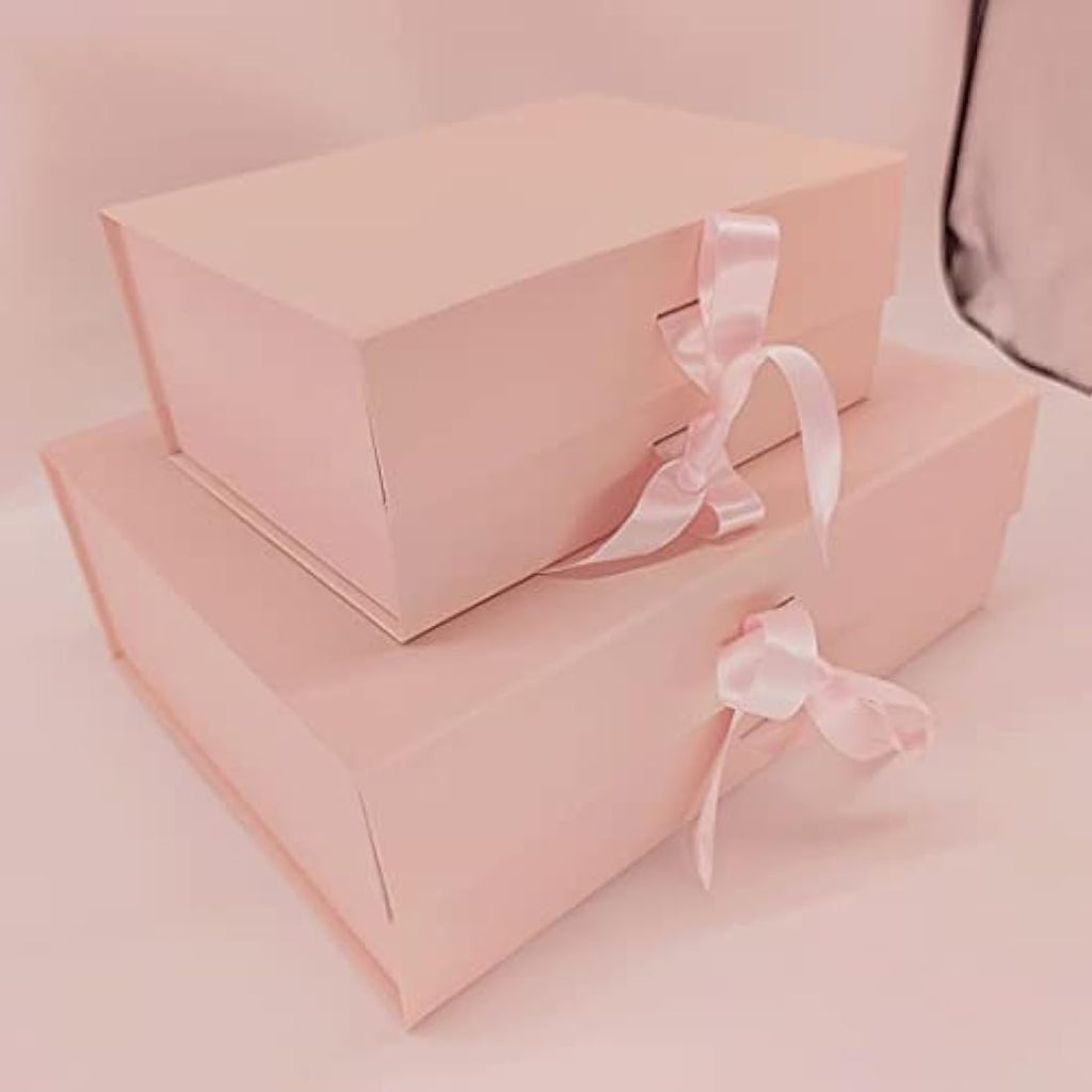 Jolof Store Pink Magnetic Gift Box - Large 33x26x11cm with Ribbon