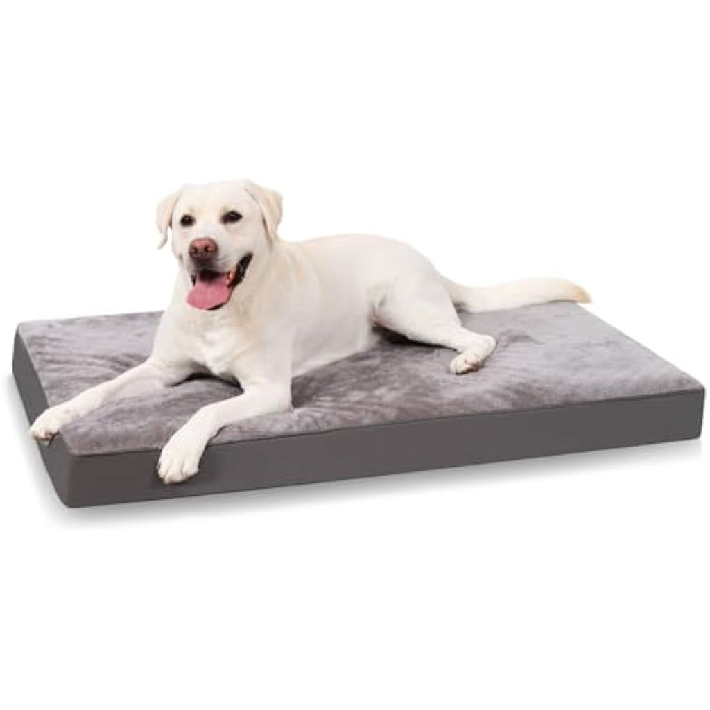 KSIIA Orthopedic Extra Large Dog Bed | Washable Waterproof Mattress, Grey