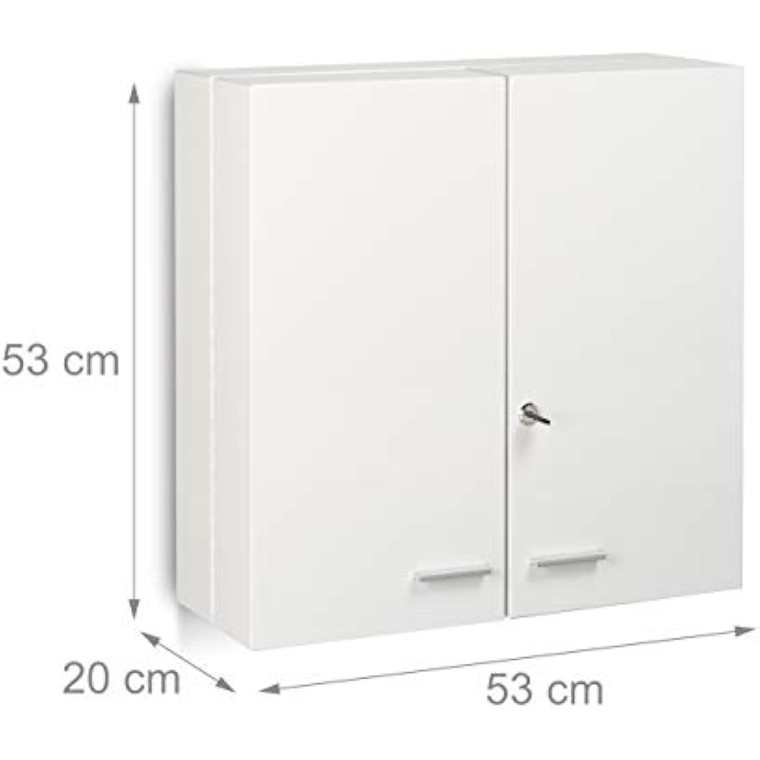 Jolof Store XXL Medicine Cabinet | Locking Steel First Aid Cupboard, White