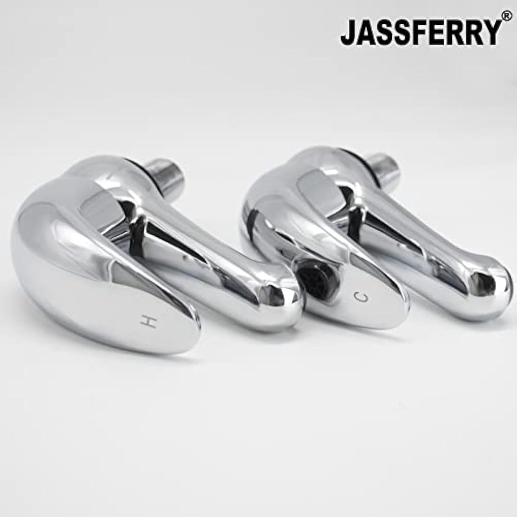 Jolof Store Chrome Basin Taps | Pair of Hot and Cold Brass Sink Faucets
