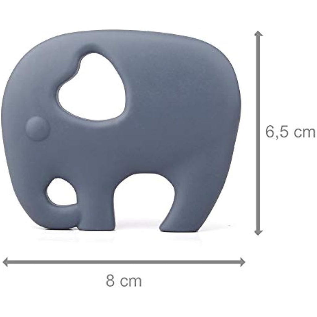 PREMYO Silicone Baby Teething Toy – BPA Free Elephant Teether, Grey