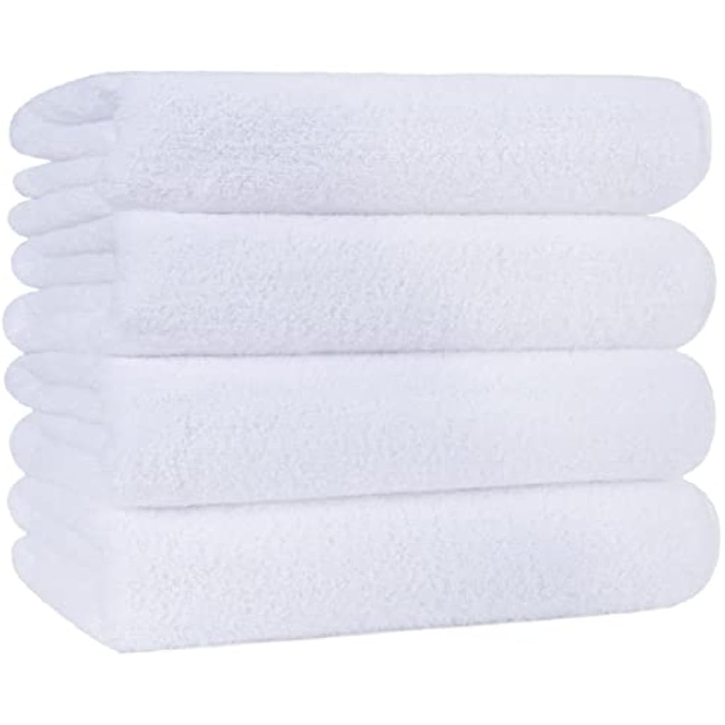 Polyte Microfibre Bath Towel - Quick Dry Lint Free Pack of 4 (White)