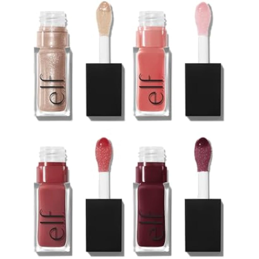e.l.f. Glow Reviver Lip Oil Kit – 4 Hydrating Sheer Glossy Shades