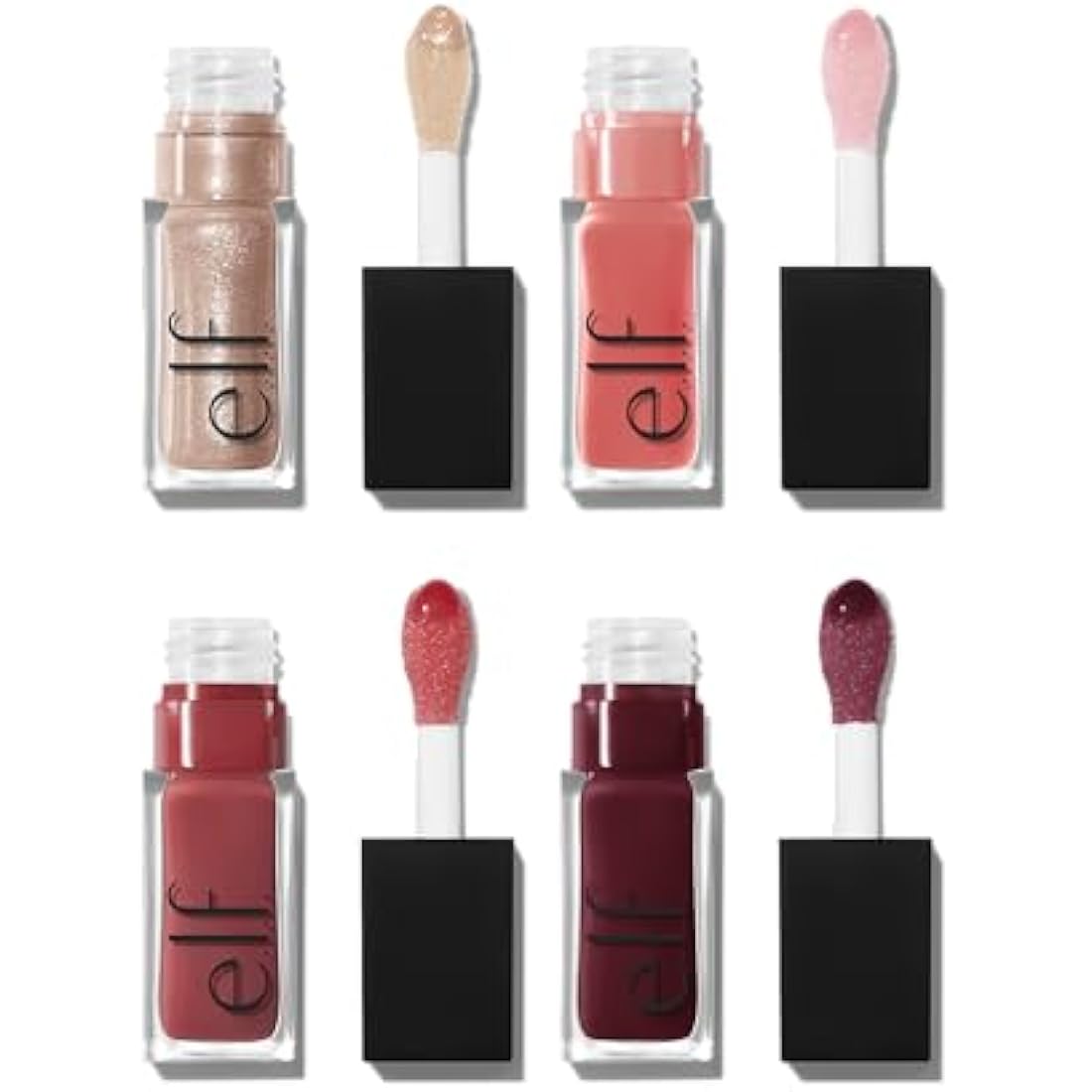 e.l.f. Glow Reviver Lip Oil Kit – 4 Hydrating Sheer Glossy Shades