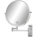 FFowcye 8" Wall Mounted Makeup Mirror | 1X/10X Magnifying Chrome Mirror