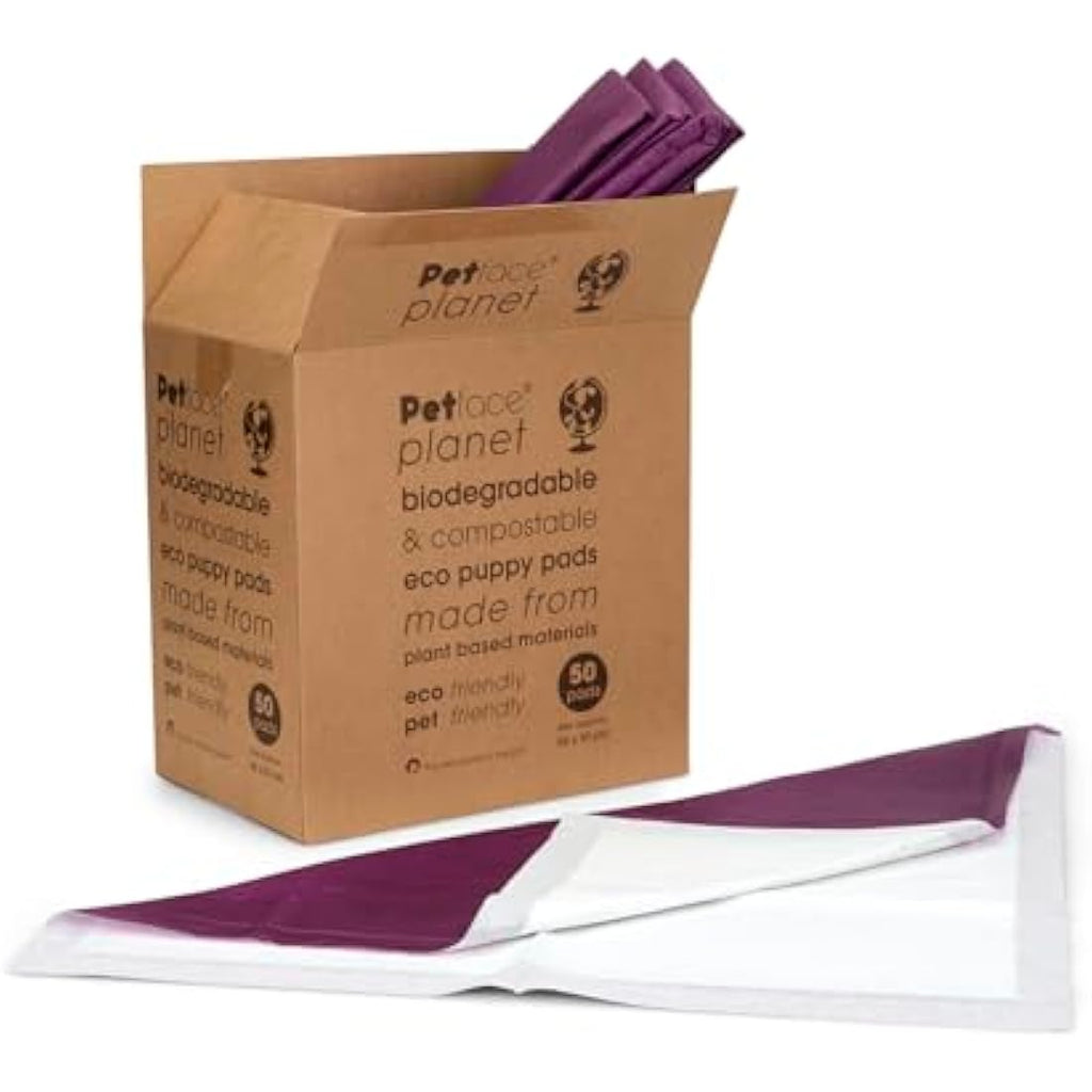Petface Planet Biodegradable Puppy Training Pads | 50 Pack | 56x57cm