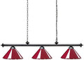 Wellmet 59-Inch 3-Light Pool Table Light | Matte Red/White Billiard Lamp