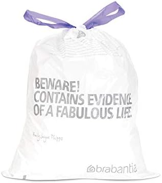 Brabantia Bin Liners Size D 15-20 Litre | Extra Strong Waste Bags - 60 Pack