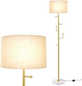 Floor Lamp with Coat Rack – Modern Linen Standing Light