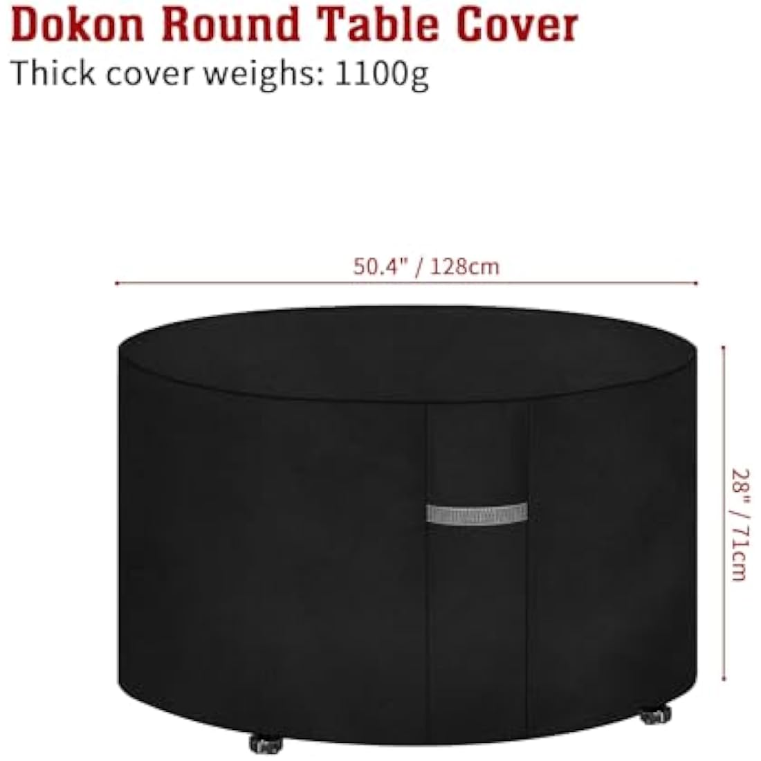 Dokon Round Garden Table Cover – 600D Heavy Duty Waterproof Patio Cover