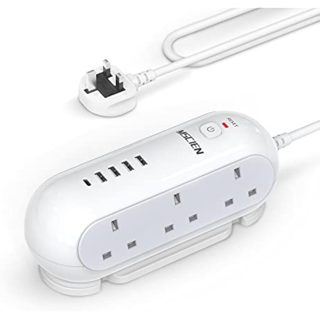 Mscien 5M Extension Lead | 6 Way Power Strip with 5 USB Ports & USB-C