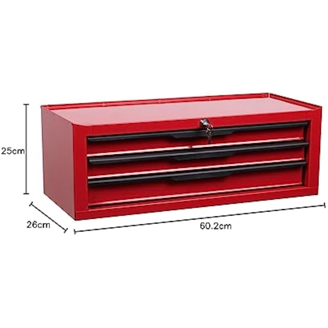 Hilka G301C3BBS 3-Drawer Steel Tool Chest with Ball Bearings - Red