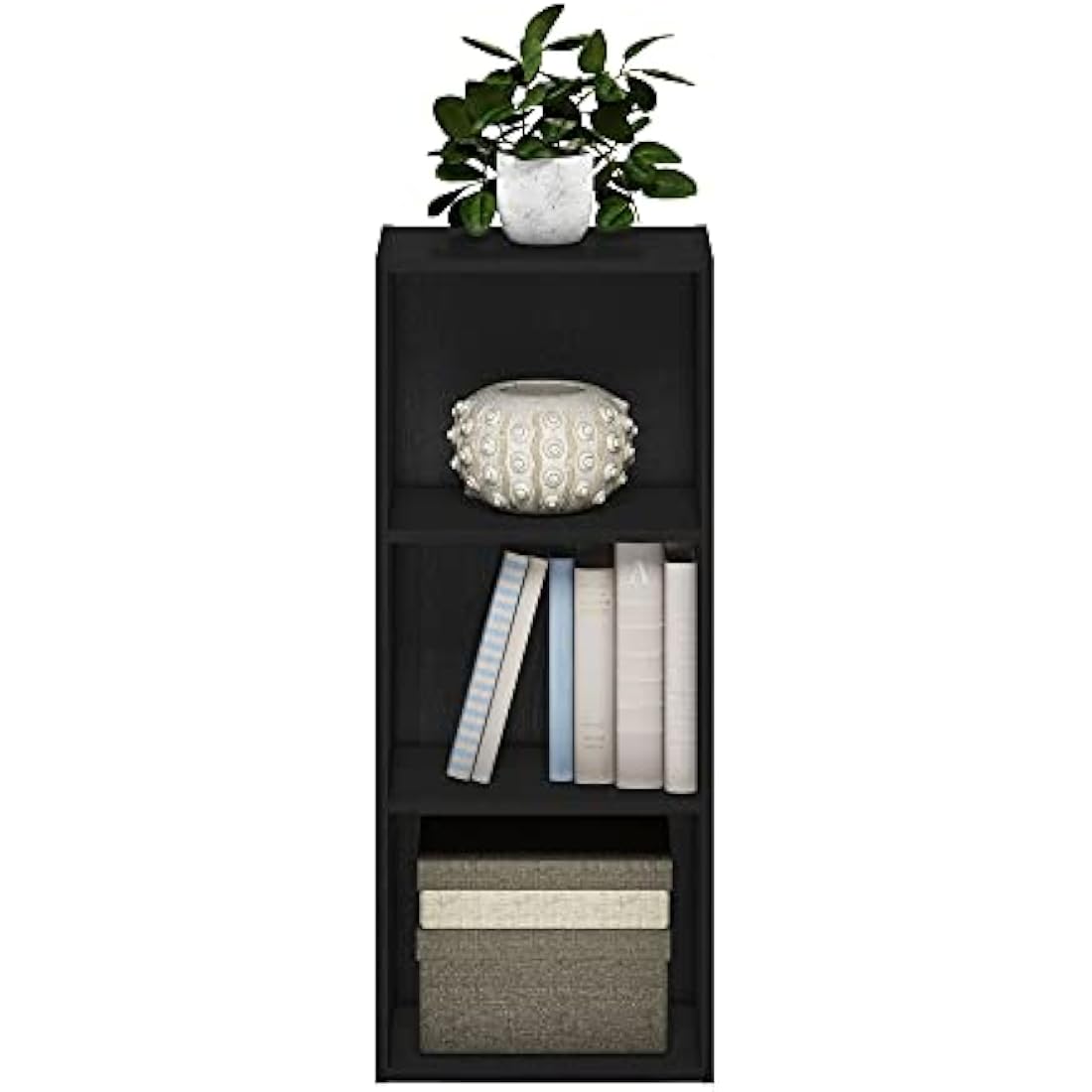 Furinno Luder 3-Tier Open Shelf Bookcase | Engineered Wood – Blackwood