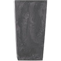 Prosperplast Urbi Square Concrete Effect Planter - Black 2L Pot