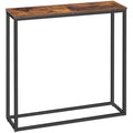 HOOBRO Narrow Console Table – Slim Industrial Hallway Table, Rustic Brown