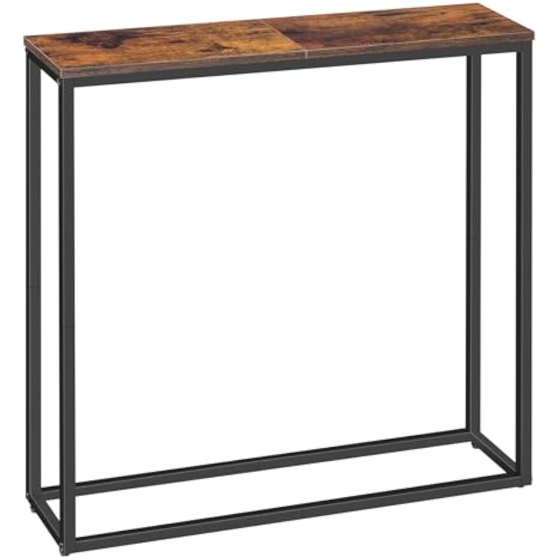HOOBRO Narrow Console Table – Slim Industrial Hallway Table, Rustic Brown