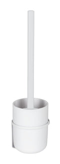 WENKO Carpino Toilet Brush Holder – No-Drill Wall Mount, White Plastic