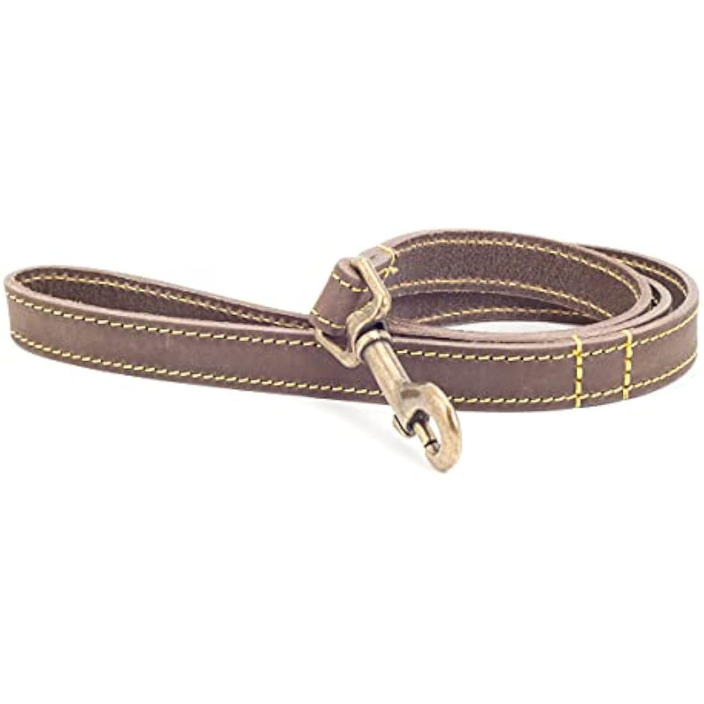 Ancol Timberwolf Sable Leather Dog Lead – Heavy Duty Handcrafted Leash