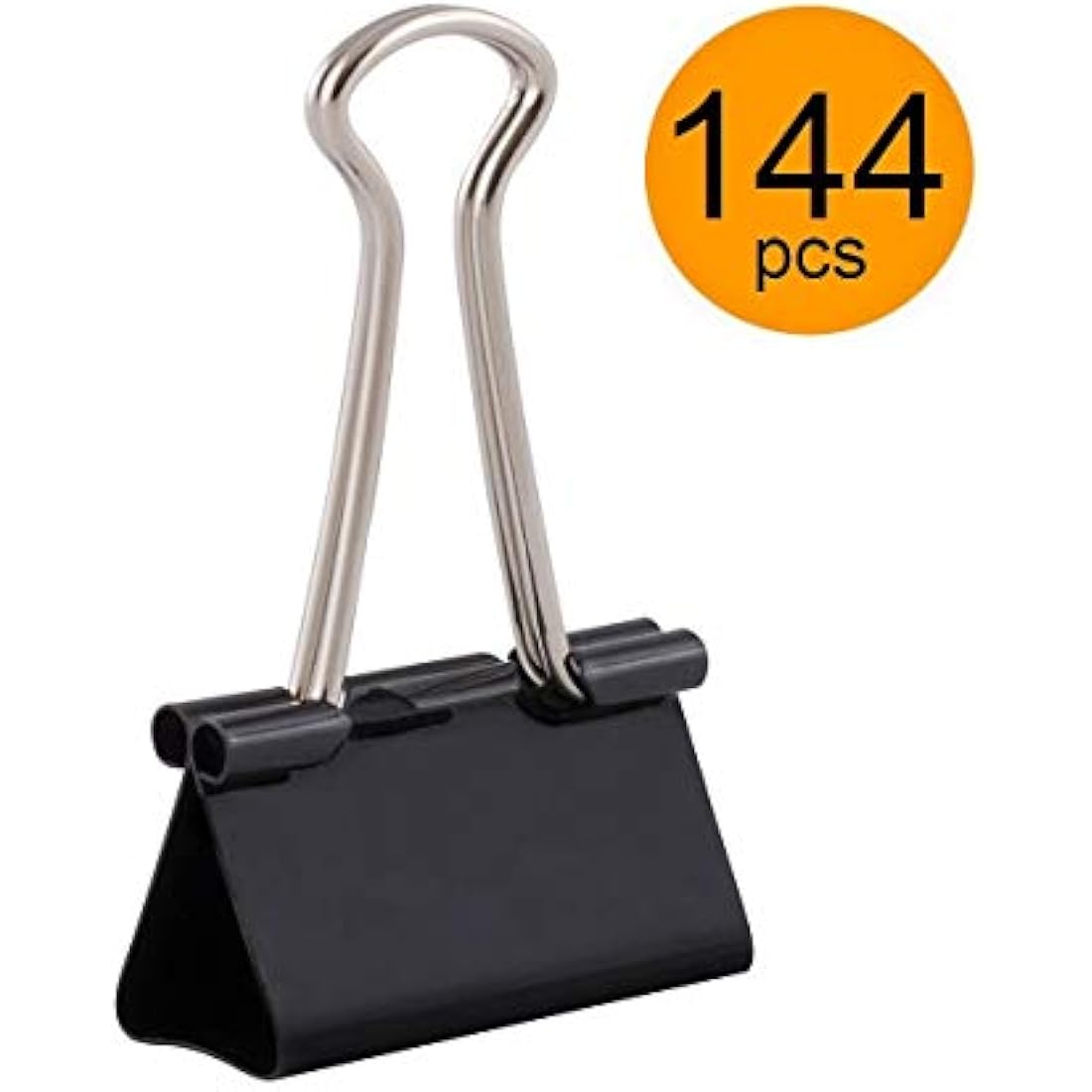 D.RECT 25mm Binder Clips – Black Multi-Purpose Paper Clamps, 144 Pack