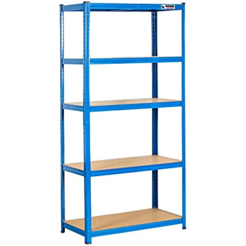 Rhino Racking Heavy-Duty Garage Shelving – 2 Bays, 5 Tier Blue Metal