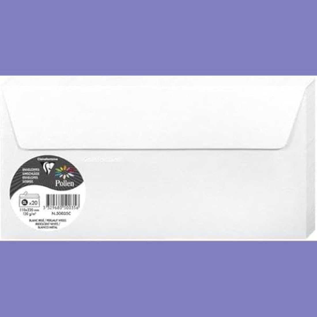 Clairefontaine Pollen Iridescent DL Envelopes – White 120gsm (20 Pack)