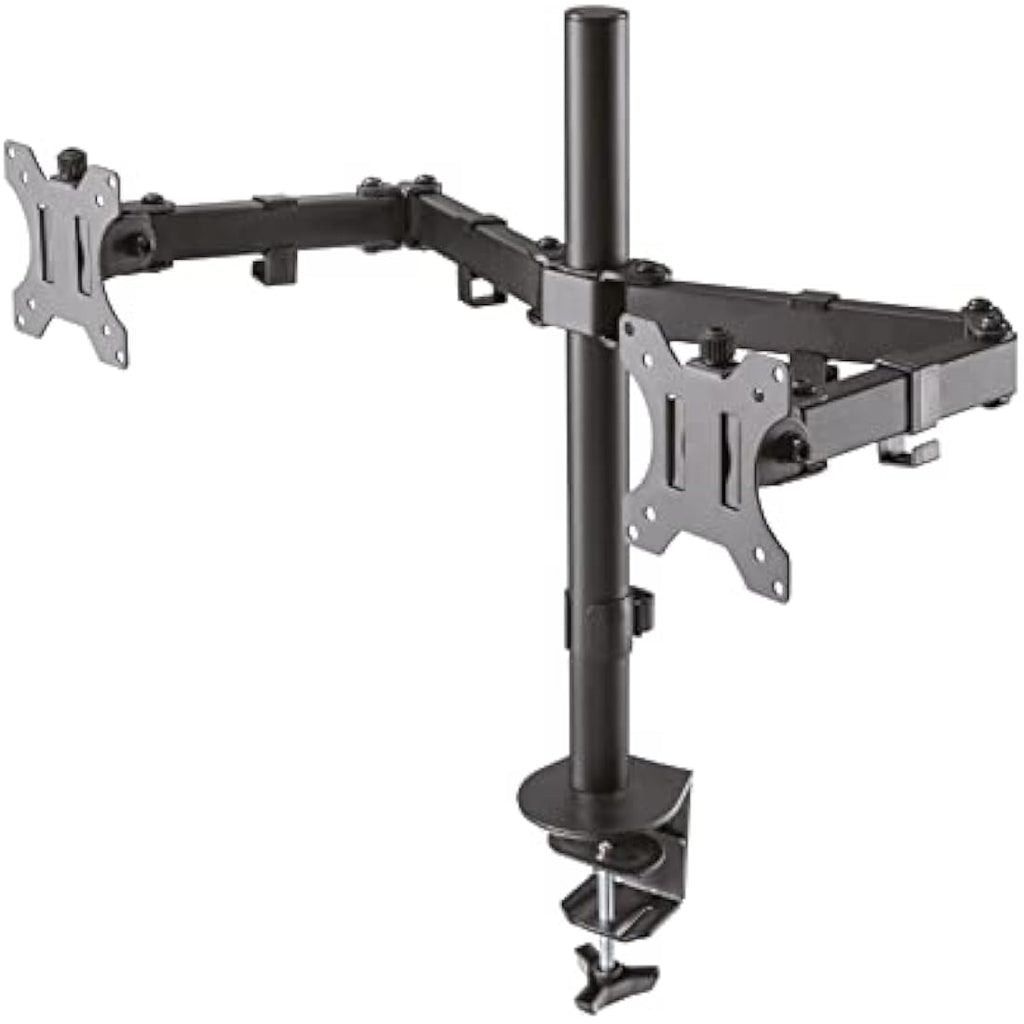Newstar FPMA-D550DBLACK Full Motion Dual Monitor Desk Mount - Height Adjustable, Black