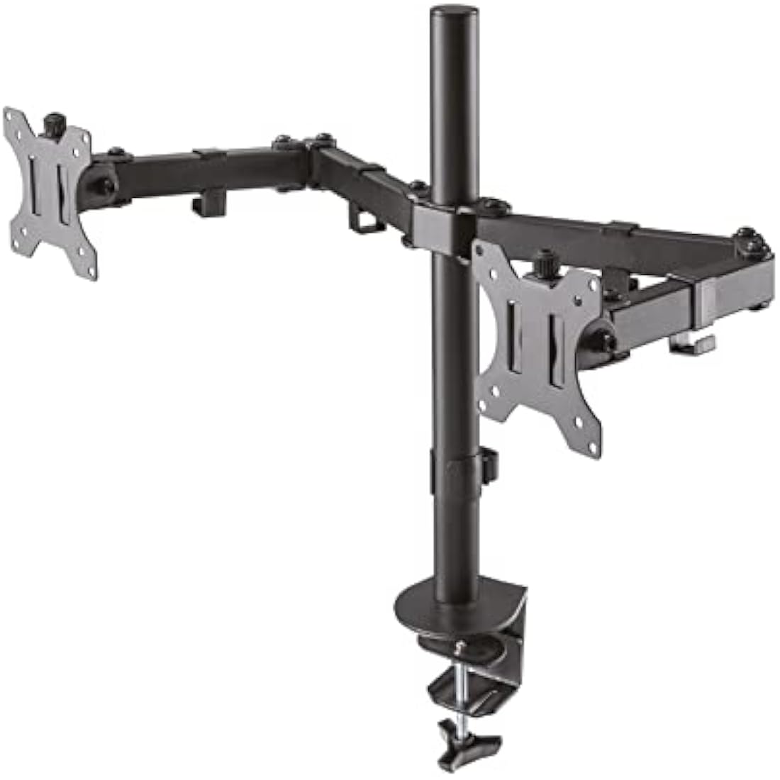 Newstar FPMA-D550DBLACK Full Motion Dual Monitor Desk Mount - Height Adjustable, Black