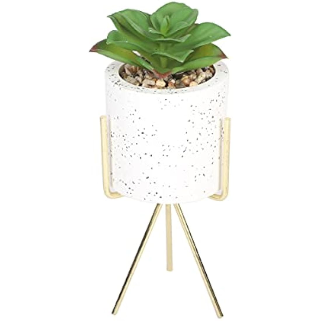 Sleepdown Halo Artificial Succulent – Faux Plant in Gold Speckle Pot