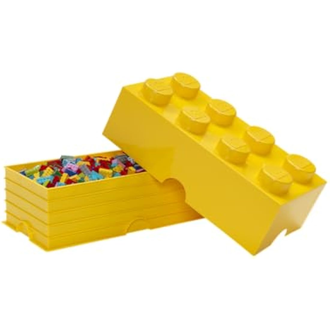 LEGO Storage Brick 8 Knobs – Stackable Plastic Toy Box, Yellow (12.1L)